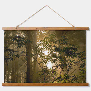 Immergrüner Wald   Oregon-Küste Wandteppich Mit Holzrahmen