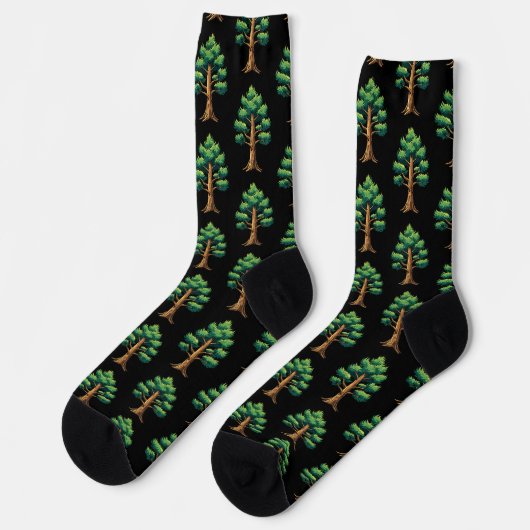 Immergrüner Wald Socken (Linkes Detail)