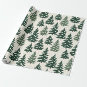 Immergrüner Wald-Weihnachts-Verpackungspapier Geschenkpapier (Ungerollt)