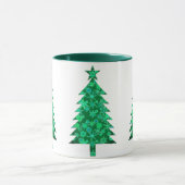 Immergrüner Weihnachtsbaum mit Schneeflocken Tasse (Zentrum)