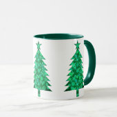 Immergrüner Weihnachtsbaum mit Schneeflocken Tasse (VorderseiteRechts)