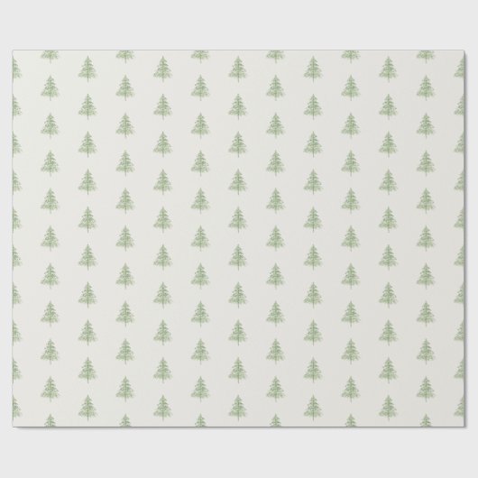 Immergrüner Weihnachtsbaum Salbeigrün Geschenkpapier (Flach)