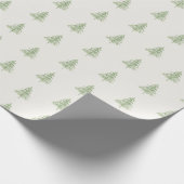 Immergrüner Weihnachtsbaum Salbeigrün Geschenkpapier (Ecke)