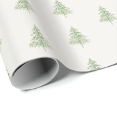 Immergrüner Weihnachtsbaum Salbeigrün Geschenkpapier (Rolleneckpunkt)