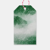 Immergrüner Weihnachtsbaum | Schneebedeckte Kiefer Geschenkanhänger (Rückseite)