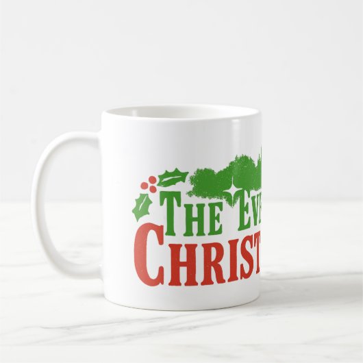 Immergrüner Weihnachtsbaum Titel Kaffeetasse (Links)