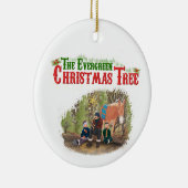 Immergrüner Weihnachtsbaumschmuck Keramik Ornament (Rechts)