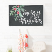 Immergrüner Weihnachtsfeiertags-Fahnen-Schiefer Banner (Insitu)