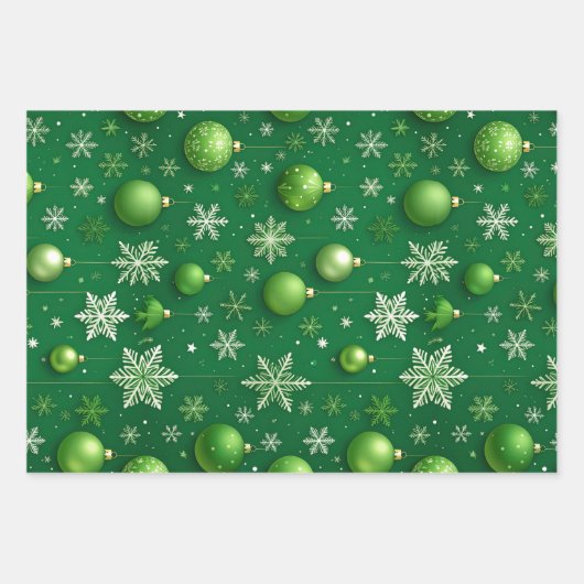 Immergrüner Weihnachtsmann Geschenkpapier Set (Vorderseite)