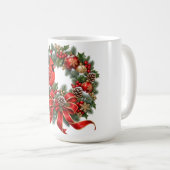 Immergrüner Weihnachtsstern-Winterkranz Kaffeetasse (VorderseiteRechts)