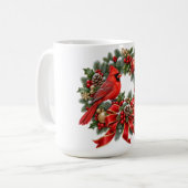 Immergrüner Weihnachtsstern-Winterkranz Kaffeetasse (Vorderseite Links)