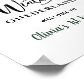 Immergrüner Winter Onederland Erster Geburtstag Poster (Ecke)