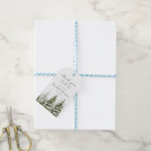 Immergrüner Winterwald Kiefern Danke Geschenkanhänger (Mit Garn)