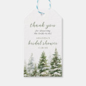 Immergrüner Winterwald Kiefern Danke Geschenkanhänger (Vorderseite)