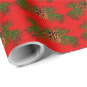 Immergrünes Tannenzapfenmuster - Geschenkpapier (Rolleneckpunkt)
