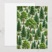 Immergrünes Waldbaum-Muster Einladung (Vorne/Hinten)