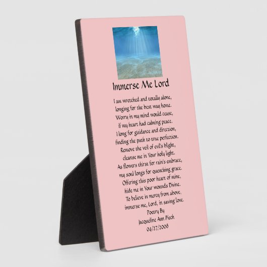 Immerse Me Lord Plaque Fotoplatte (Seite)