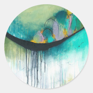Immerse - Square Abstrakt Expressionismus Art Runder Aufkleber
