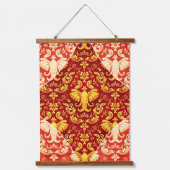 Immersive Design: Radiant Gold Elephants on Deep C Wandteppich Mit Holzrahmen (Vorderseite 2)