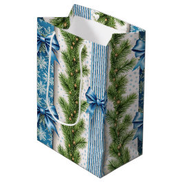 IMMERTGRÜNER GIRLANDE BLAUE FEIERTAGE SCHLEIFEN &  MITTLERE GESCHENKTÜTE