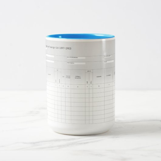 Immigrant Passenger List Coffee Mug Zweifarbige Tasse (Mittel)