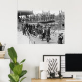 Immigranten Ankunft auf der Insel Ellis, Anfang de Poster (Heimbüro)