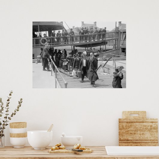 Immigranten Ankunft auf der Insel Ellis, Anfang de Poster (Küche)