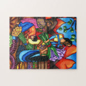Immigranten Bauer Farbige Abstrakte Originalkunst Puzzle (Horizontal)