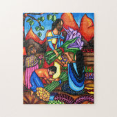 Immigranten Bauer Farbige Abstrakte Originalkunst Puzzle (Vertikal)