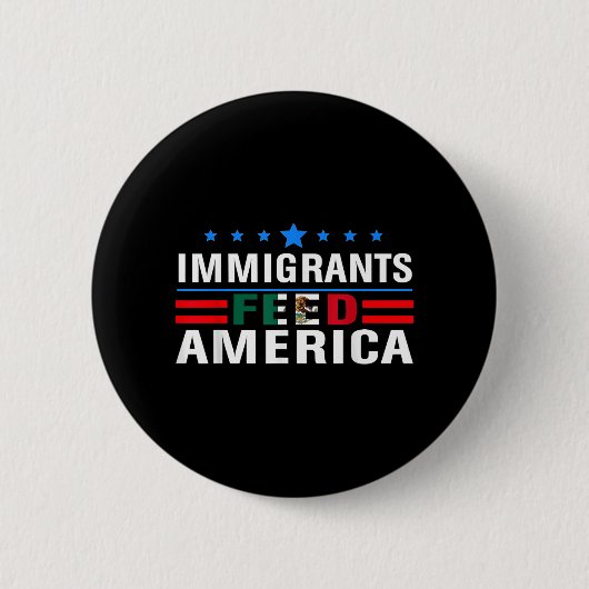 Immigranten Fütterte Amerika Einwanderer machen Am Button (Vorderseite)