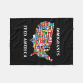 Immigranten Fütterte Amerika Flüchtlingsrechte Lib Fleecedecke (Vorderseite (Horizontal))