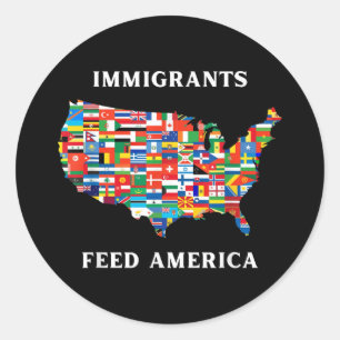 Immigranten Fütterte Amerika Flüchtlingsrechte Lib Runder Aufkleber