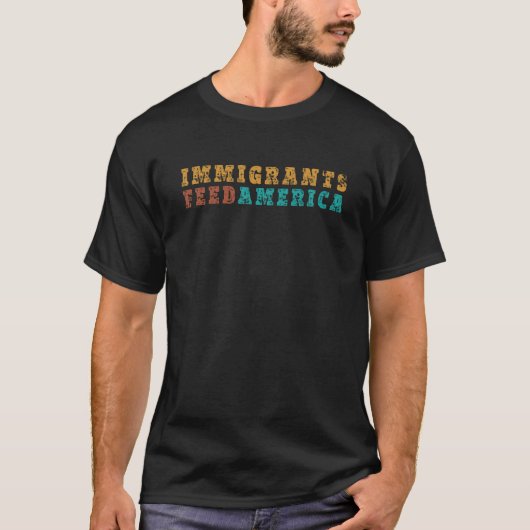 Immigranten Fütterte Amerika T Shirt USA Patriotic (Vorderseite)