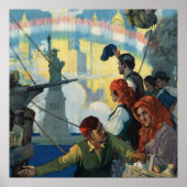Immigranten und die Freiheitsstatue Poster (Vorne)