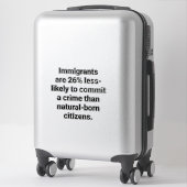 Immigrants Commit Less Crimes Hankamer Artjunkhaus Aufkleber (Koffer)