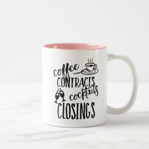 Immobilien Abschlüsse Cocktails Verträge Kaffee Zweifarbige Tasse