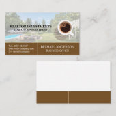 Immobilien-Anwesen | Kaffee-Logo Visitenkarte (Vorne/Hinten)