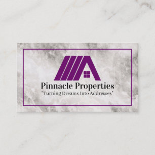 Immobilien-Anwesen   Lila Logo   Marmor Visitenkarte