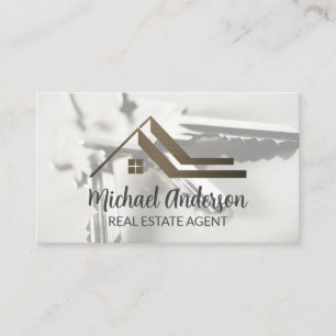 Immobilien-Dach-Logo Hausschlüssel Visitenkarte