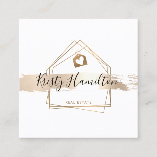 Immobilien für berufliches Anwesen Quadratische Visitenkarte (Vorderseite)
