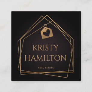 Immobilien für berufliches Anwesen Quadratische Visitenkarte