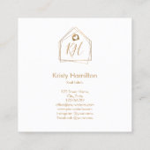 Immobilien für berufliches Anwesen Quadratische Visitenkarte (Rückseite)