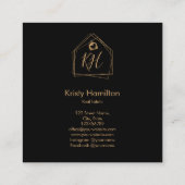 Immobilien für berufliches Anwesen Quadratische Visitenkarte (Rückseite)