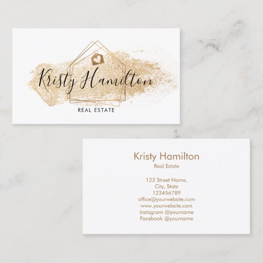 Immobilien für berufliches Anwesen Visitenkarte (Vorne/Hinten)