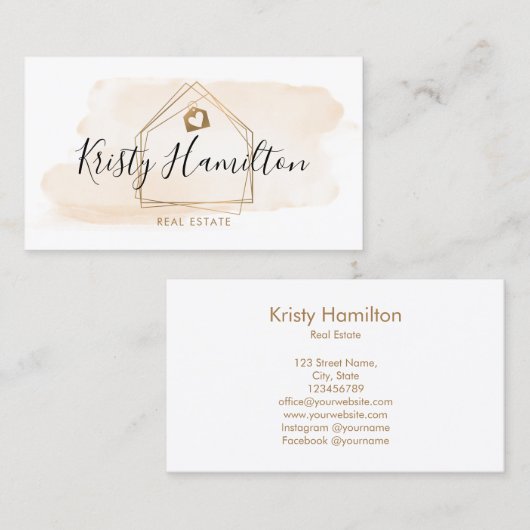 Immobilien für berufliches Anwesen Visitenkarte (Vorne/Hinten)