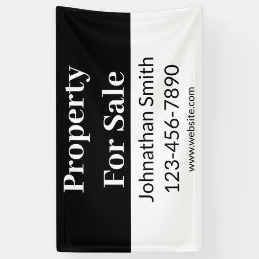 Immobilien für Schwarz-weißes Anwesen Banner (Vertikal)