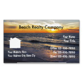 Immobilien-Geschäft am Strand Magneten Magnetische Visitenkarte (Vorderseite)