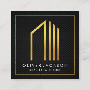 Immobilien Gold Lux Executive Schwarzes Mesh Quadratische Visitenkarte