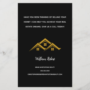 Immobilien Golden House Logo Moderner Makler Flyer