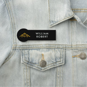 Immobilien Golden House Logo Moderner Makler Namensschild